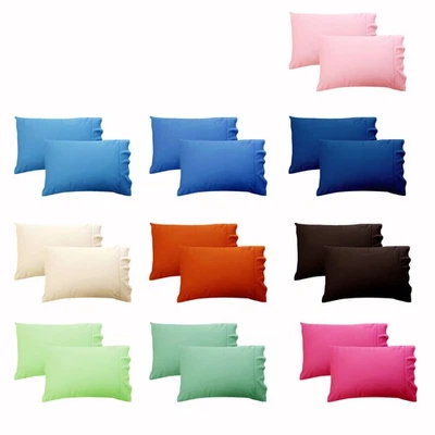 One Pair of 280TC Luxury Cotton Polyester Percale Standard Pillowcases 48 x 73cm - Image 1 of 4