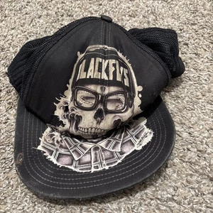 Black Flys Hat Cap Backyard Homie Flip-bill Trucker Black - Picture 1 of 9