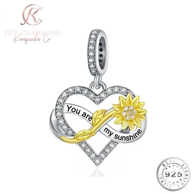You are my Sunshine Dije Girasol Genuino Plata de Ley 925 - Regalo Hija Foto 1 de 4