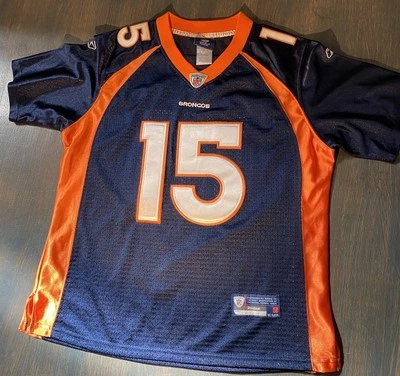 Camiseta deportiva Reebok de los Denver Broncos Tim Tebow #15 juvenil grande cosida logotipos excelente estado Foto 1 de 4