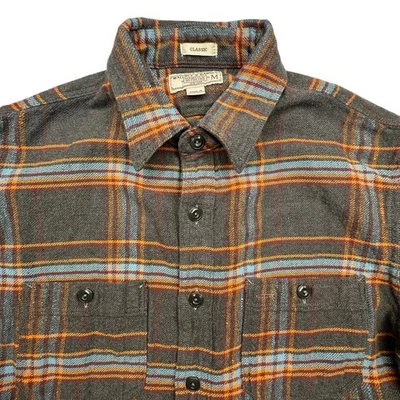 Wallace & Barnes Gray Plaid Flannel Long Sleeve Button Shirt Mens Medium - Image 1 of 4