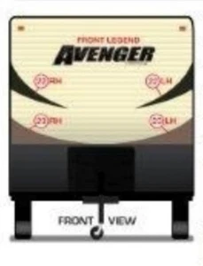 2014 Prime Time Avenger Travel Trailer - Front Cap RV Decals - Picture 1 of 3