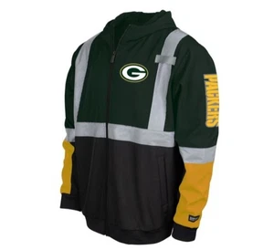 Buffalo Outdoors Green Bay Packers High-Vis Safety Hooded Softshell Jacket XL - Picture 1 of 4