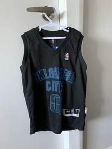 NBA Oklahoma city kids size 1 black jersey Russel Westbrook black and blue - Picture 1 of 7