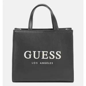 Guess Black Lindey Tote NWT  Los Angeles Logo NWT Stylish Beautiful - Picture 1 of 3