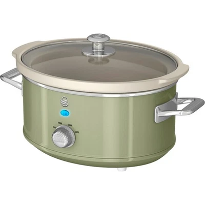 Swan SF17021GN Retro Slow Cooker 3.5 Litres Green - Image 1 of 4