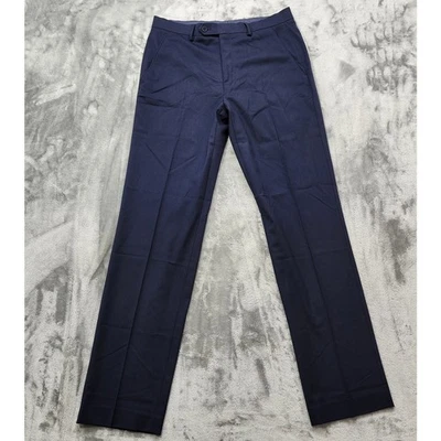 Alfani Pants Mens 32W 34L Blue Slim Fit Stretch Solid Suit Flat Front Straight - Image 1 of 4