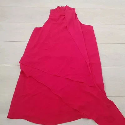 SFERA Short A-Line Dress Size 12-14 Red Lined Zip Sleeveless Casual Summer - Image 1 of 4