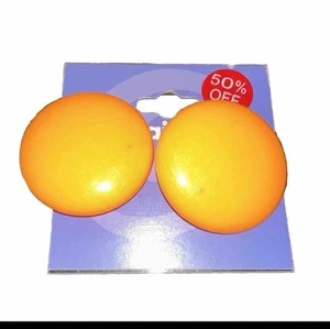Claire große orange Kreis Ohrstecker - Bild 1 von 4