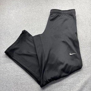 Nike Athletic Pants Mens Medium 36x32 Drawstring Stretch Waist Black Therma-Fit - Picture 1 of 14