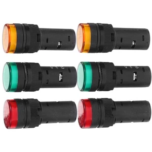 6pz Indicatore LED Luce Montaggio Pannello Segnale Alimentazione Verde Rosso Giallo - Foto 1 di 12