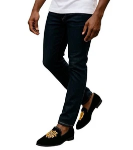 Men's Luxury Velvet Penny Loafers Shoes Embroidery Black Dress Loafers Size 8.5 - Bild 1 von 17