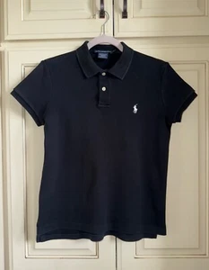 Boy's Black Short Sleeve Ralph Lauren Sport Polo Shirt Classic Fit Size Medium - Picture 1 of 4