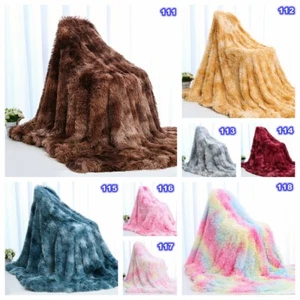 Soft Warm Long Pile Plush Washable Blanket Shaggy Bedding Faux Fur Throw Rug AU - Picture 1 of 43
