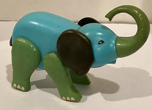 Vintage Fisher Price Little People Circus Train Poseable Blue Turquoise Elephant - Picture 1 of 7