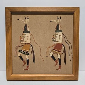 Arte de pintura de arena navajo nativo americano bailarines Yei-Bei-Chai de Wilson Price - Imagen 1 de 8