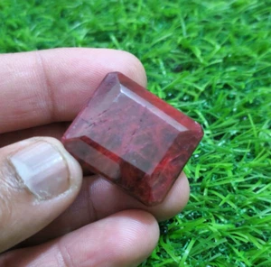 Exquisit 125.20 Crt Red Ruby Loose Gemstone Faceted Emerald Jewelry For Making - Picture 1 of 4