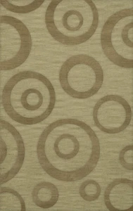 Green Transitional Bubbles Rings Area Rug Circles DV5 - Picture 1 of 12