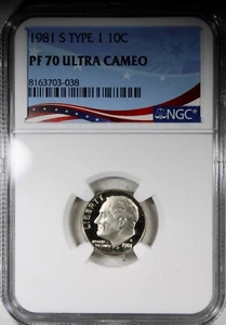 1981-S Type 1 Proof Roosevelt Dime NGC PR70 ULTRA CAMEO - Picture 1 of 2
