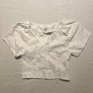 MADEWELL Darted V-Neck Top in Floral SIZE 2 EYELET WHITE - Picture 1 of 13