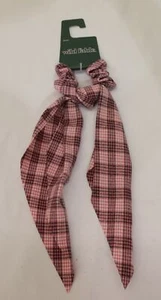 Wild Fable Women's/Girl's Plaid Long Velvet Tail Hair Twister CF6 Pink One Size - Picture 1 of 4