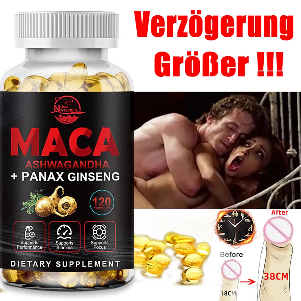 NATURE'S LIVE MACA EXTREME 120 Kapseln Extra Stark mit 10000mg Tag Vegan Hochdosiert Tablette