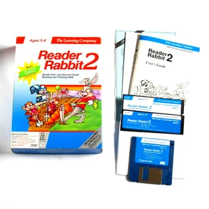 Reader Rabbit 2 The Learning Company Big Box PC DOS Game 3.5" 5.25" 1992 - Picture 1 of 6