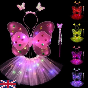 Butterfly Skirt Angel Luminous Wings Girls Skirts LED Children Costume Prop Wand - Picture 1 of 11