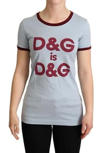 Camiseta Dolce&Gabbana Mujer Azul Algodón Calce Ajustado Ligero Mangas Cortas Prenda para el torso - Imagen 1 de 4