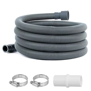 10 Ft Universal Washing Machine Drain Hose Extension - Grey Flexible Discharg... - Picture 1 of 6