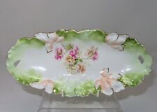 Antique RS Prussia Celery Dish in a Floral Design, with an Exceptional Mold!