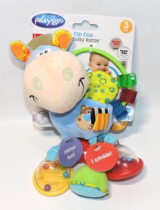 Playgro Clip Clop Horse Plush Activity Rattle Crinkle Toy Ring Baby Infant, NEW - Picture 1 of 5