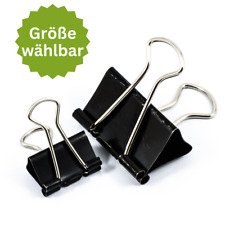 12 x Foldback Klammern Briefklammer Büroklammer Clips Binder schwarz Gr. wählbar
