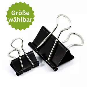 12 x Foldback Klammern Briefklammer Büroklammer Clips Binder schwarz Gr. wählbar - Bild 1 von 6