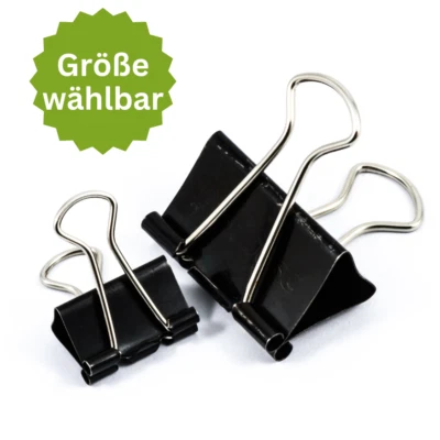 12 x Foldback Klammern Briefklammer Büroklammer Clips Binder schwarz Gr. wählbar - Bild 1 von 4
