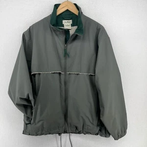 LL BEAN Jacket Men L GORE-TEX Windbreaker Full Zip Nylon Mesh Lined Gray HK VTG - Picture 1 of 18