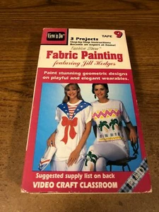 Fabric Piainting VHS VCR Video Tape Used Jill Hodges Tape 9 - Picture 1 of 5