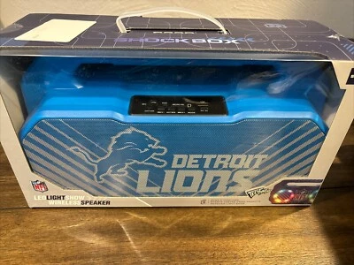 SOAR NFL Detroit Lions Wireless BoomBox Dual Speaker with FM Radio, New