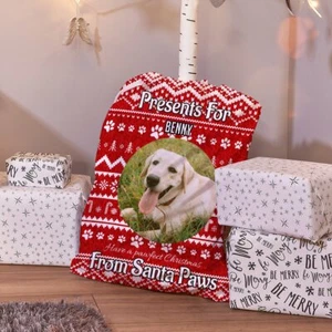 Personalised Dog Santa Sack - Santa Paws - Pet Christmas Stocking - Picture 1 of 3