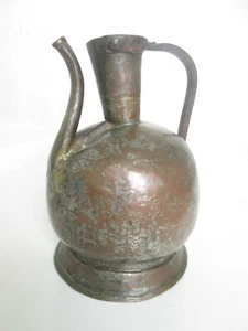 ANTIQUE 18th CENTURY TINNED SOLID COPPER KUMGAN CIRCASSIAN WATER VESSEL JUG - Picture 1 of 12