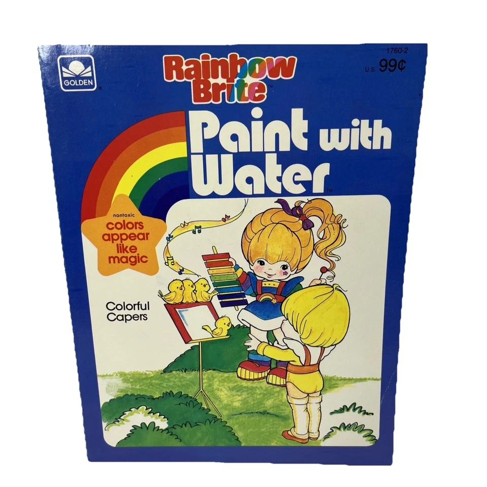 Vintage Rainbow Brite Bright Golden Paint with Water 99% Complete 1984 Foto 1 de 4