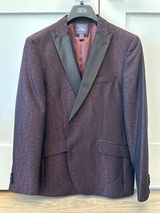 The Savile Row Co. Men’s Blazer Jacket 44R Burgundy - Picture 1 of 7
