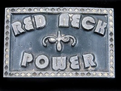 SF03142 HEBILLA DE CINTURÓN DE CAMIONETA PICKUP VINTAGE AÑOS 70 **POTENCIA CUELLO ROJO** (BILLY CARTER) Foto 1 de 2