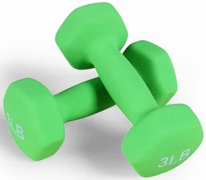 Neoprene Dumbbell Hand Weights, Anti-Slip, Anti-roll, Hex Shape Colorful, 3-P... - Picture 1 of 5