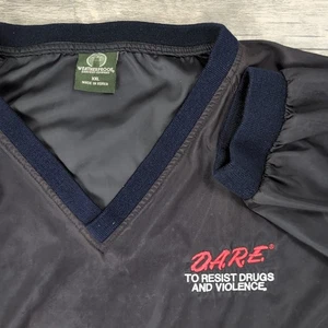 Vintage 90s DARE Windbreaker Jacket Size XXL Black "D.A.R.E. To Resist Drugs" - Picture 1 of 10