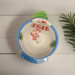 Chef Craft Snowman Shaped 10” Plastic Xmas/ Winter Serving Bowl, Sturdy Reusable - Picture 1 of 2