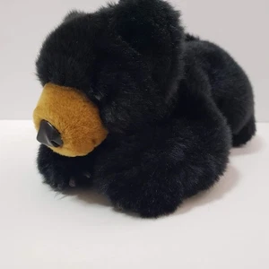 A-Bear-Ica Black Bear Plush Stuffed Animal Realistic Laying Down - Picture 1 of 9
