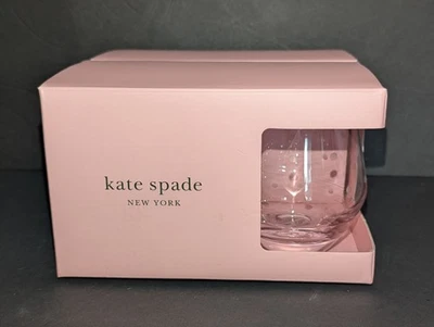 Набор из 4 винных бокалов KATE SPADE LARABEE DOT без стержня новые в коробке 12 унций - Изображение 1 из 4