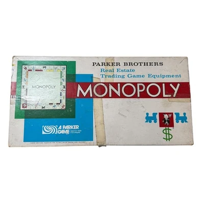 Antigo 1961 Parker Brothers Monopoly Jogo de Tabuleiro Imobiliário Incompleto - Imagem 1 de 4
