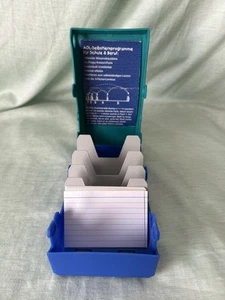 Lernkarteibox Karteikartenbox DinA8 mit 4 Registern 20 Karteikarten & Anleitung - Bild 1 von 5